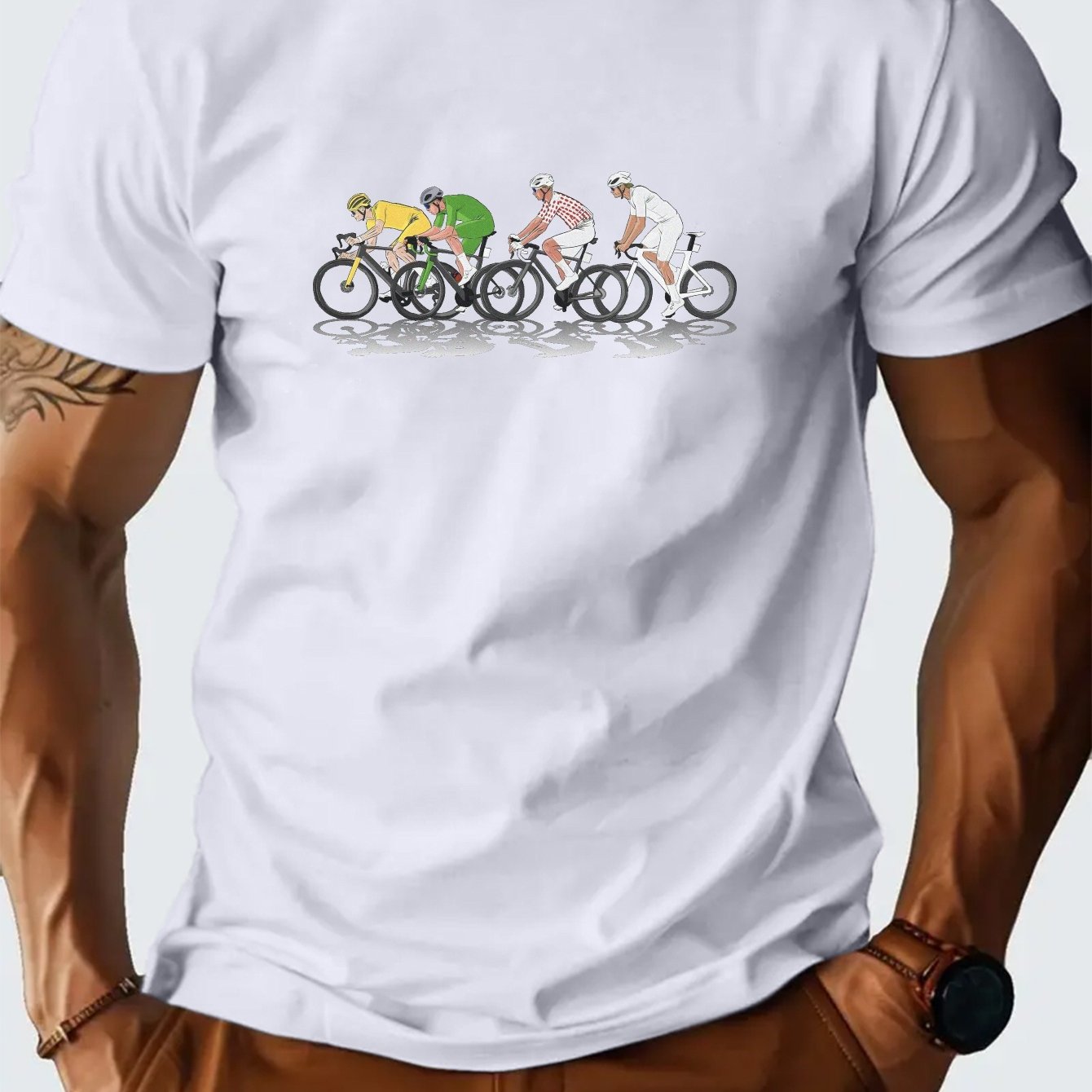 Vintage Cycling Gear - Fransa Bisiklet Yarışı T Shirt Erkekler