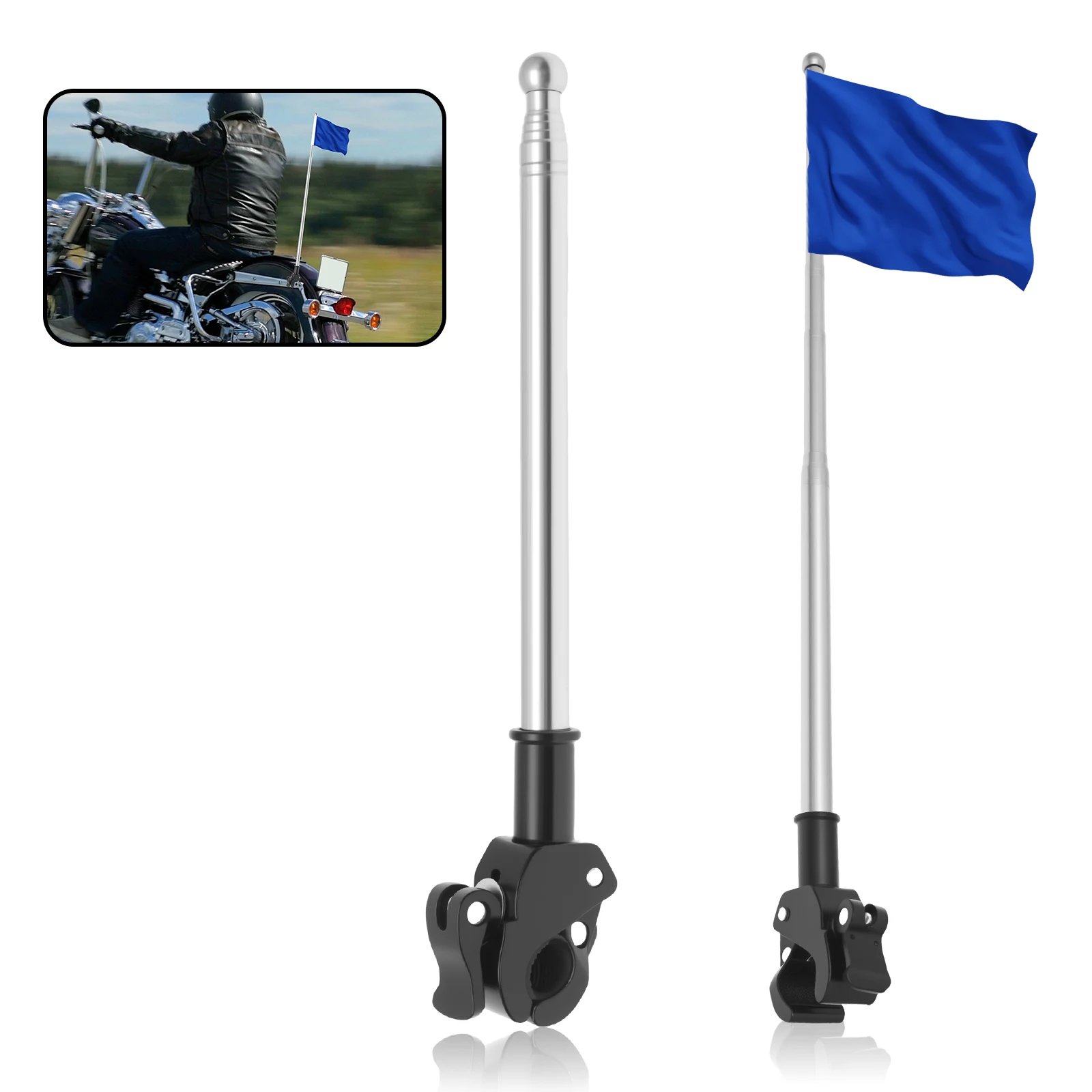 Cycling Gear Shelf - 2 adet motosiklet bayrak direği evrensel