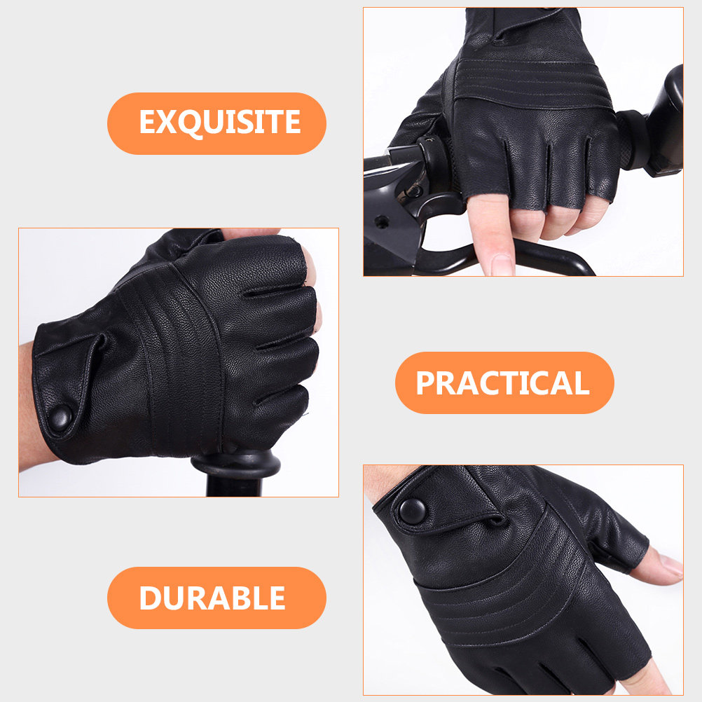 Cycling Gear Black - 1 Çift Erkek Siyah Parmaksız Eldiven