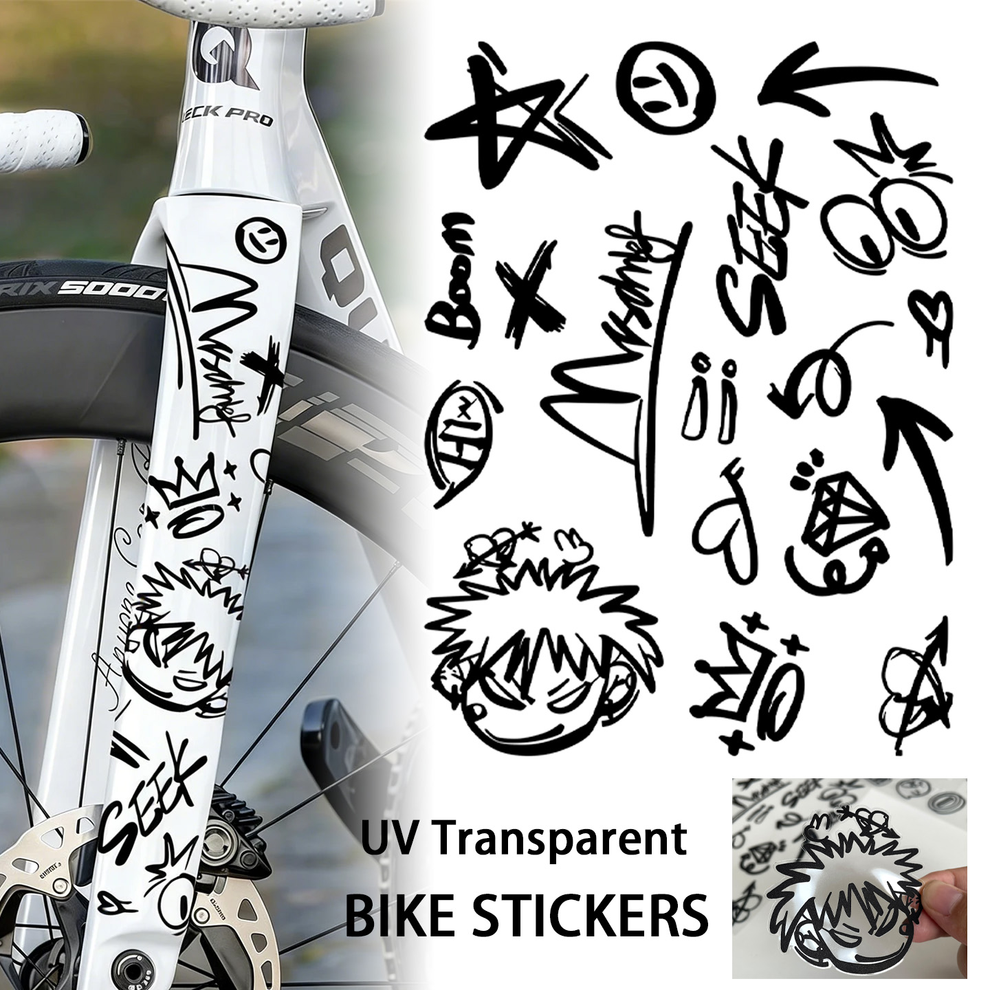 UV Şeffaf Graffiti DIY Bisikle - Cycling Gear Sale incelemesi ve fiyatı