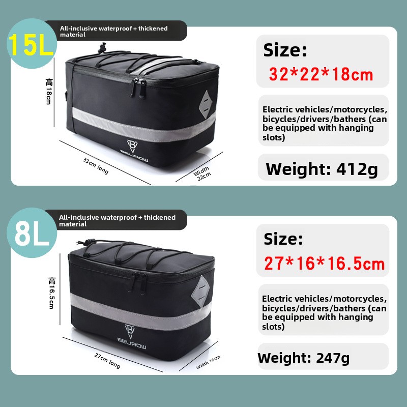 8L/15L Bisiklet arka çanta, da - Cycling Gear Shelf incelemesi ve fiyatı